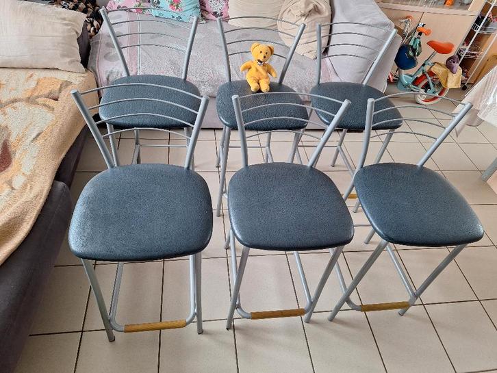 Lot de 6 chaises moderne rembourré en - Salle à manger, Antiquités & Art, Antiquités | Meubles | Chaises & Canapés, Enlèvement