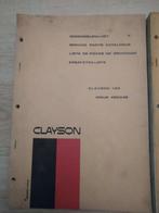 Clayson onderdelenlijst liste de pieces, Boeken, Catalogussen en Folders, Diverse auteurs, Ophalen of Verzenden, Zo goed als nieuw