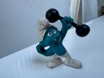 Miniatuur smurf - gewichtheffer, Ophalen of Verzenden, Gebruikt, Poppetje, Figuurtje of Knuffel