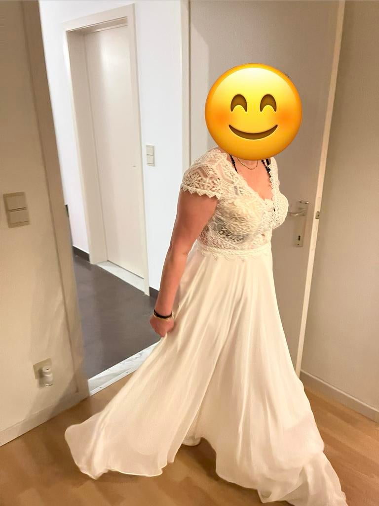 Robe de mariée avec chaussures, Enlèvement, Comme neuf, Blanc, Chaussures