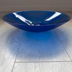 Blauwe glazen schaal, Ophalen, Rond, Glas, Schaal