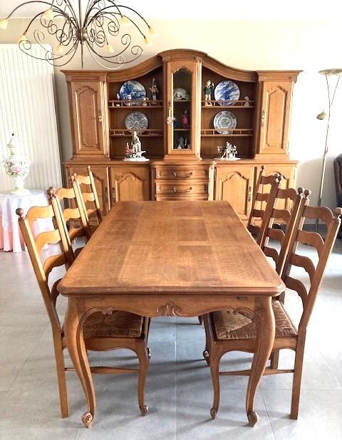Eetplaats compleet in eik, Antiek en Kunst, Antiek | Meubels | Stoelen en Sofa's, Ophalen