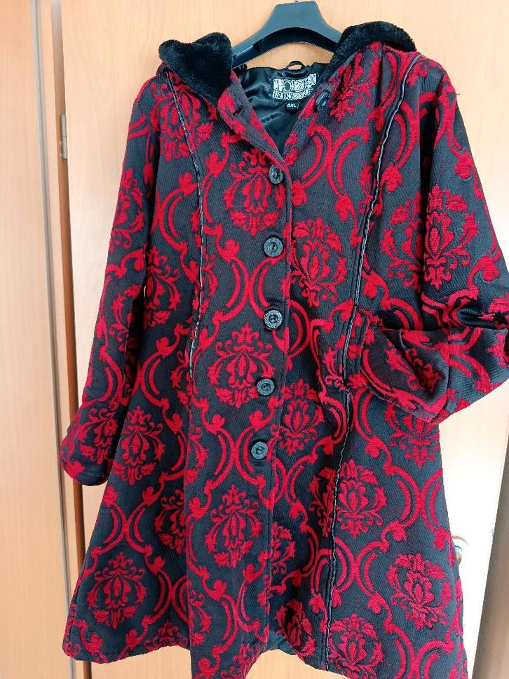 Damesmantel Poizen Industries, Kleding | Dames, Jassen | Winter, Zo goed als nieuw, Maat 42/44 (L), Zwart, Ophalen