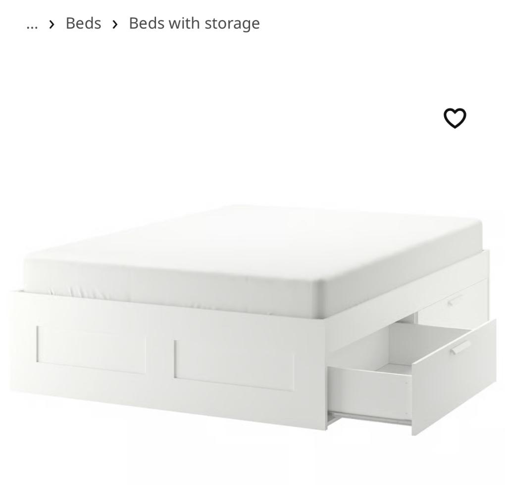 IKEA tweepersoonsbed (140x200) met matras, Ophalen, Gebruikt, Wit, Tweepersoons