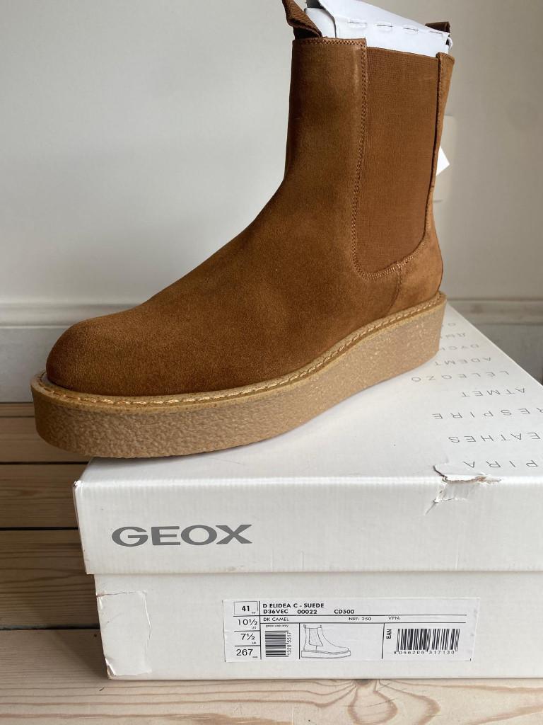 GEOX BOOT Suede, Bruin, Lage of Enkellaarzen, Nieuw, Ophalen