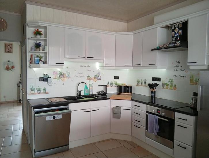 Witte L-vormige keuken, Huis en Inrichting, Keuken | Complete keukens, Gebruikt, Hoekkeuken, Wit, Ophalen