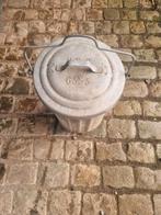 Zinken vuilnisbak., Ophalen, Gebruikt, Rond, Balkon