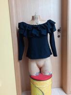 H&M zwarte blouse met ruches voor dames, maat L (40), Kleding | Dames, Blouses en Tunieken, H&M, Zwart, Maat 42/44 (L), Ophalen of Verzenden