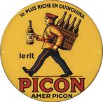 Panneau rond en métal Picon Amer - rétro vintage mancave, Collections, Enlèvement ou Envoi, Neuf, Panneau publicitaire