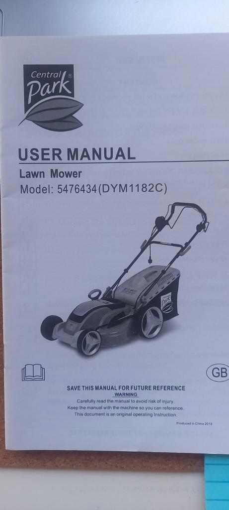 Tondeuse Central Park modèle DYM 1182 C, Jardin & Terrasse, Tondeuses à gazon, Enlèvement