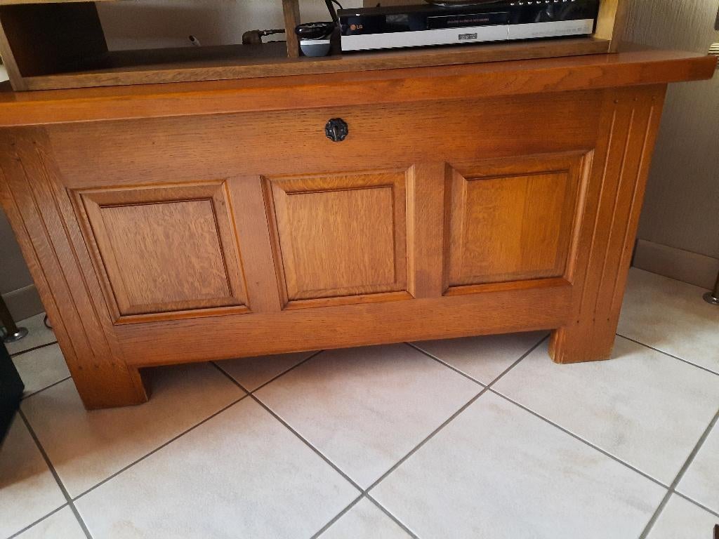 Massief eiken opberg kist ., Ophalen, Gebruikt, 100 tot 150 cm, 50 tot 75 cm