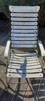 Chaise de jardin en teck et fer forgé., Enlèvement