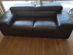 Cuir 2 et 3 places, Enlèvement, Utilisé, Cuir, Bruin leder klassiek