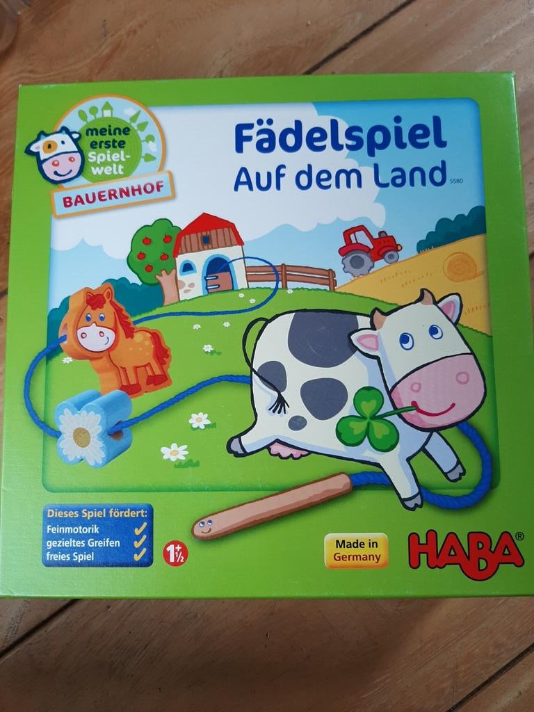 Haba houten rijgspel op de boerderij. Nieuwstaat, Ophalen, Zo goed als nieuw, Ontdekken