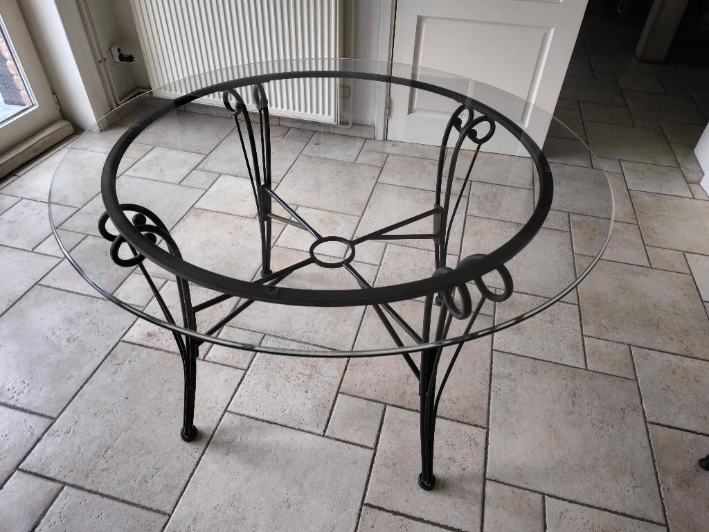 Table ronde en verre, Enlèvement, Comme neuf, Verre