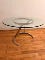 Table vintage Boris Tabacoff Space Age – verre et chrome, Enlèvement