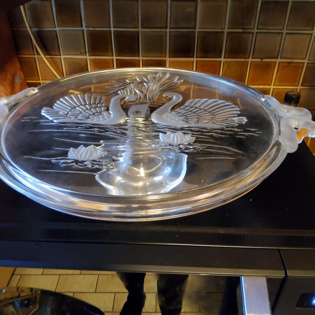 Mooie walther glass schaal,op voet, Antiek en Kunst, Antiek | Schalen, Ophalen