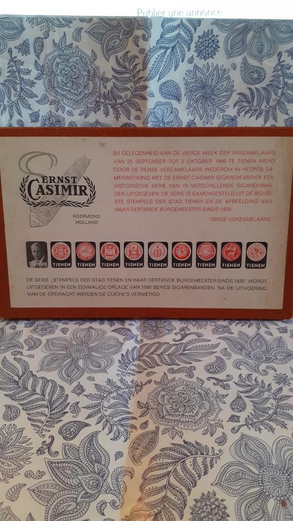 boite a cigare ernt casimir vintage 1966 serie limitée, Collections, Articles de fumeurs, Briquets & Boîtes d'allumettes, Comme neuf