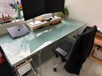 Glazen (bureau)tafel, Huis en Inrichting, Ophalen, Gebruikt, 50 tot 100 cm, Vijf personen of meer