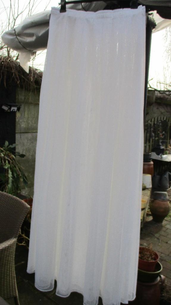 Witte glasgordijnen, Maison & Meubles, Ameublement | Rideaux & Stores à lamelles, Comme neuf, Blanc, Enlèvement