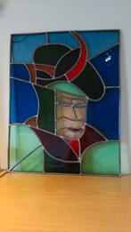 Glasraam in lood met kader, Antiek en Kunst, Ophalen