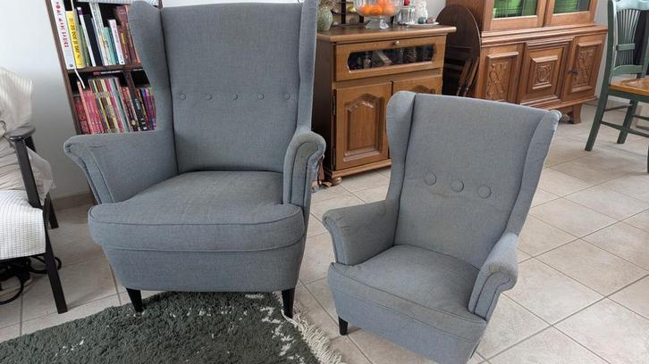 Ensemble fauteuil + chaise bébé IKEA STRANDMON, Maison & Meubles, Fauteuils, Tissus, Enlèvement