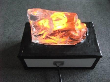 Nachtlamp glasblok., Ophalen, Gebruikt, Glas