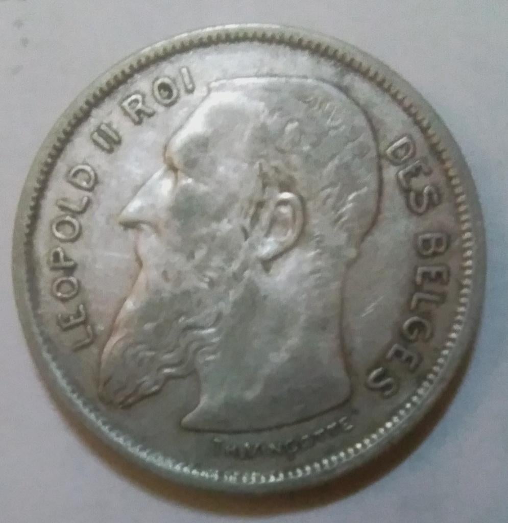 België 2 francs 1909 FRA - Leopold 2, Zilver, Ophalen of Verzenden, Losse munt, Zilver