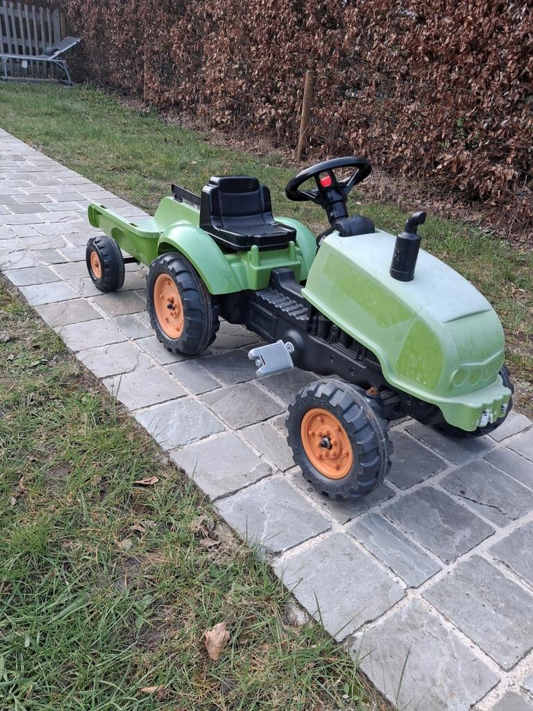 Traptractor met aanhangwagen, Ophalen, Gebruikt, Met kar of aanhanger