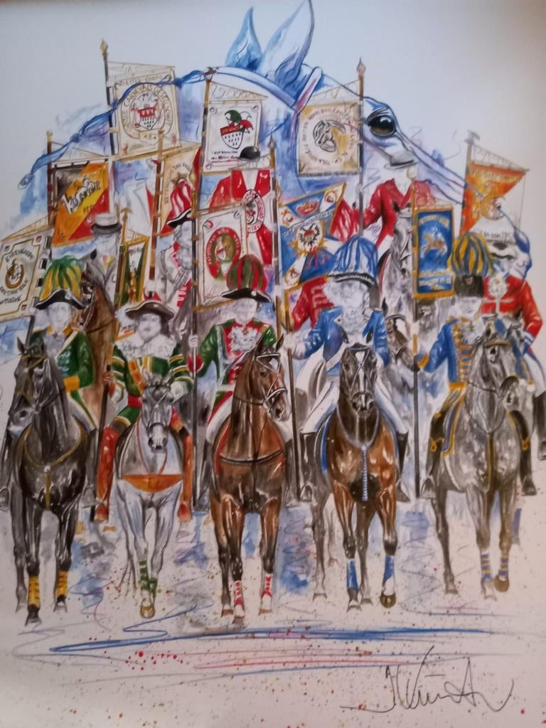 ② Unieke drukwerk Keulese carnavals groepen — Kunst | Litho's en ...