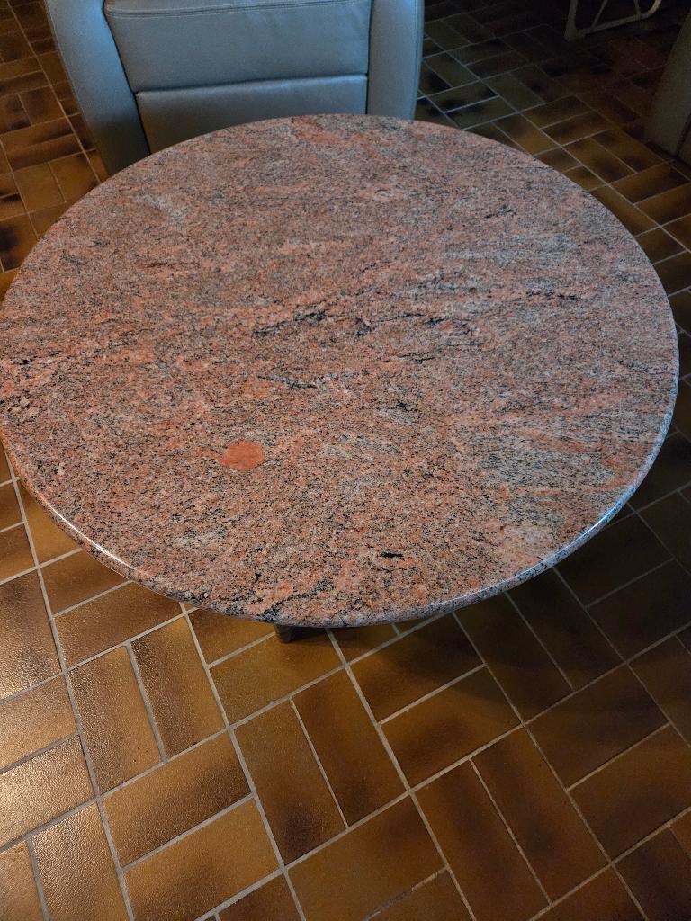 Ronde granieten salontafel – massief steen, uniek, Ophalen, Zo goed als nieuw, Overige materialen