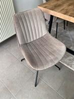 Chaise en velour, Maison & Meubles, Chaises, Enlèvement, Comme neuf, Gris, Métal