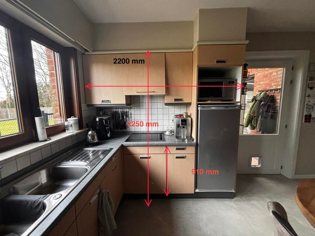 Keuken in goede staat met toestellen, Ophalen, Gebruikt, Kunststof, Hoekkeuken