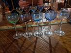 Vintage kleine borrel glaasjes verschillende kleuren, Ophalen, Zo goed als nieuw