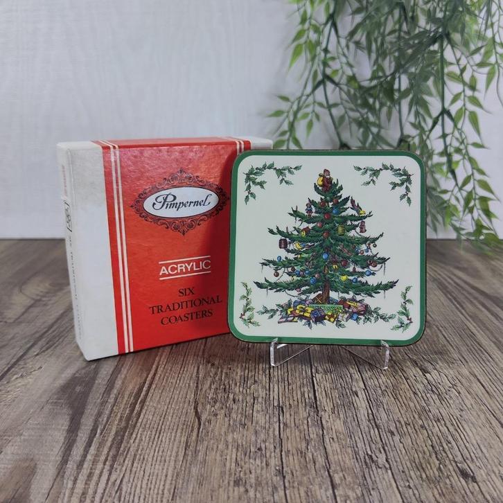 Spode Christmas Tree Pimpernel Onderzetters set van 6, Antiek en Kunst, Antiek | Servies los, Ophalen of Verzenden