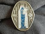 broche/speldje Maria met kindje Jezus (verzilverd), Ophalen of Verzenden, Gebruikt, Sieraad, Christendom | Katholiek