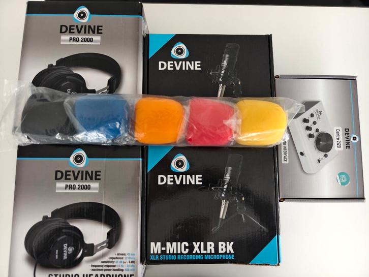 complete Devine Centro 2i2o podcast / voice-over set (nieuw), Musique & Instruments, Microphones, Neuf, Micro studio, Enlèvement