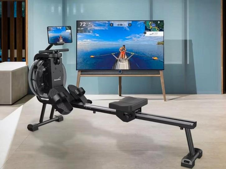 Skandika Professionele Bluetooth Waterroeier - Kinomap, Sport en Fitness, Fitnessapparatuur, Zo goed als nieuw, Roeitrainer, Armen