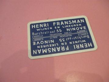 Oude speelkaart Likeuren Fransman , Ninove (243) beschikbaar voor biedingen