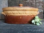 Mooie oude aardewerken pate terrine met deksel, Ophalen of Verzenden