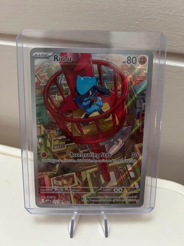 Pokemon Mega Evolution Riolu 010 Promo kaart, Hobby en Vrije tijd, Verzamelkaartspellen | Pokémon, Nieuw, Losse kaart, Ophalen