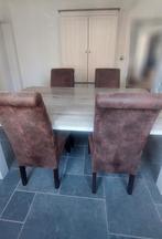 Tafel met 4 stoelen en barkast, Huis en Inrichting, Complete eetkamers, Ophalen, Gebruikt