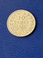 1904 dubbeltje in zilver Wilhelmina, Postzegels en Munten, Verzenden, Zilver, 10 cent, Koningin Wilhelmina