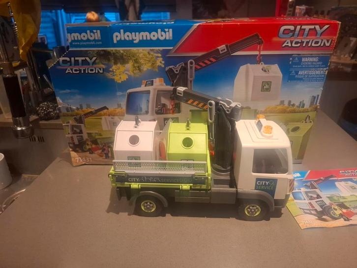 Playmobil 71431 glasbak wagen, Kinderen en Baby's, Speelgoed | Playmobil, Gebruikt, Complete set, Ophalen of Verzenden