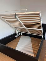 Lit coffre MALM noir 160x200, Ophalen, Gebruikt, Tweepersoons, Bedbodem