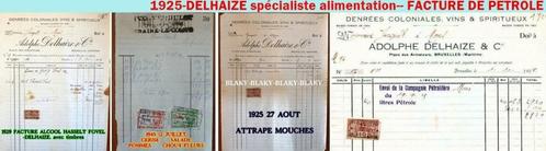 1925-1945- 4 FACTURES  DELHAIZE LE LION, Collections, Cartes postales | Belgique, Affranchie, Enlèvement ou Envoi