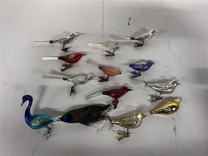 A7088. Partij mooie oude vogels voor in de kerstboom, vogel, Diversen, Kerst, Gebruikt, Ophalen of Verzenden