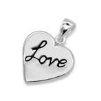 925 Sterling zilveren "Love" hanger - 15 x 14 mm, Nieuw, Ophalen of Verzenden, Hart, Zilver