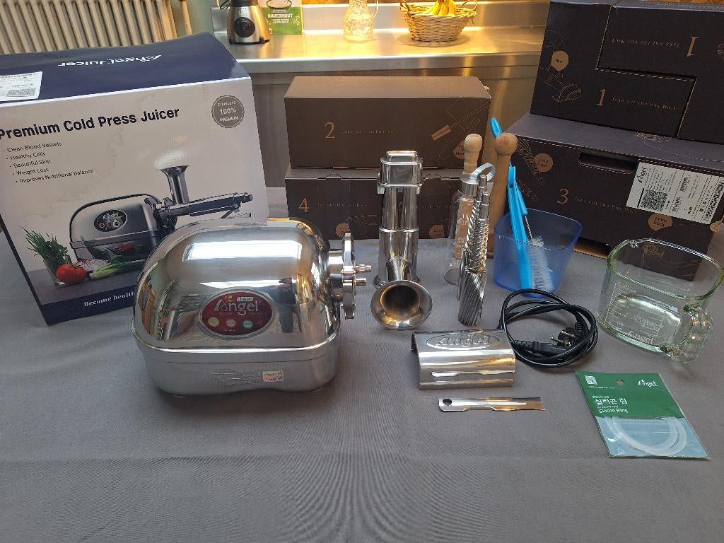 Extracteur de jus Angel 5500 - Peu servi – Complet, Elektronische apparatuur, Juicers, Gebruikt, Slowjuicer, Elektrisch, Ophalen of Verzenden