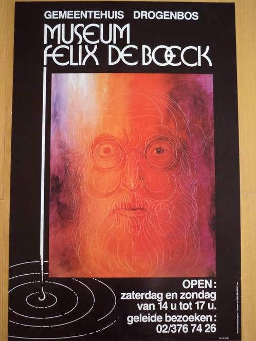 zeldzame oude affiche Felix De Boeck gemeentehuis Drogenbos, Antiek en Kunst, Kunst | Litho's en Zeefdrukken, Ophalen of Verzenden